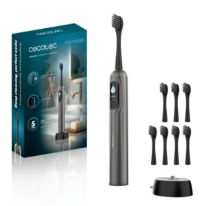 Cecotec ToothCare UltraSonic PlatiniumSwing Cepillo de Dientes Sonico - Velocidad 50.000rpm - 5 Modos - Carga Inalambrica - Cabezales Incluidos - Temporizador - Estuche - Color Gris