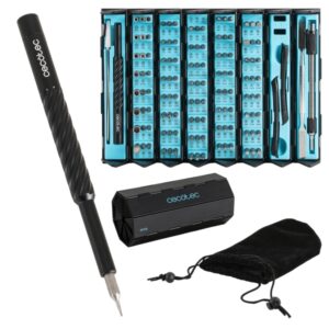 Cecotec PrecissionGyro 300 Infinity Destornillador de Precision - 128 Piezas - Incluye Accesorios - Estuche Plegable con Magnetizador - Color Negro