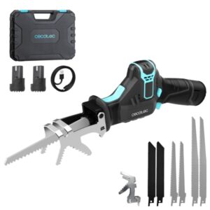 Cecotec Sierra de Sable LongFlex 1200 Home and Garden Sierra de Sable Inalambrica - 550W - 2 Baterias de 12V - Incluye Accesorios - Color Negro y Azul