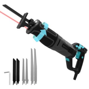 Cecotec Sierra de Sable LongFlex 900 ShockAbsorber Sierra de Sable - 850W - Luz LED y Laser - Corte de 150mm - Recorido 26mm - Mango Rotatorio - Color Negro y Azul