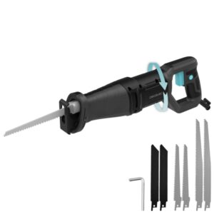 Cecotec Sierra de Sable LongFlex 710 Pro Sierra de Sable - 710W - Corte de 115mm - Recorido 20mm - Incluye 6 Cuchillas - Mango Rotatorio - Color Negro y Azul