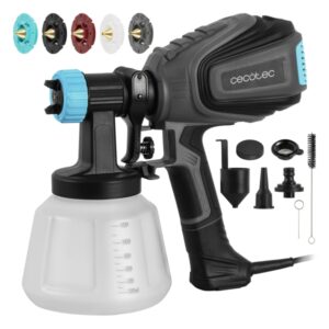Cecotec TotalPaint 750 Pistola de Pintura - 700W - Deposito 1200ml - Control de Caudal hasta 1200Ml/min - Incluye Accesorios - Color Negro y Azul
