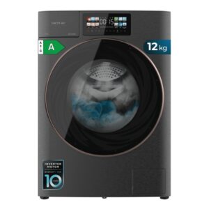 Cecotec Bolero Wash and Dry 106950 Autodose Inverter 3D Steel Lavadora Secadora con Autodosis - Capacidad 6kg - Velocidad 1400rpm - Pantalla 9.2" - Puerta XXL - Motor Inverter - Color Gris Oscuro