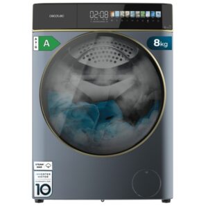 Cecotec Bolero Wash and Dry 85900 Inverter Titanio Lavadora Secadora - Capacidad 5kg - Velocidad 1400rpm - Pantalla 10.3" - Puerta XXL - Motor Inverter - Inicio Programable - 11 Programas - Color Azul