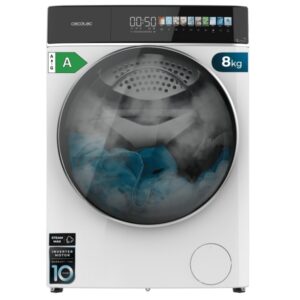 Cecotec Bolero Wash and Dry 85900 Inverter Lavadora Secadora - Capacidad 5kg - Velocidad 1400rpm - Pantalla 10.3" - Puerta XXL - Motor Inverter - Inicio Programable - 11 Programas - Color Blanco y Negro