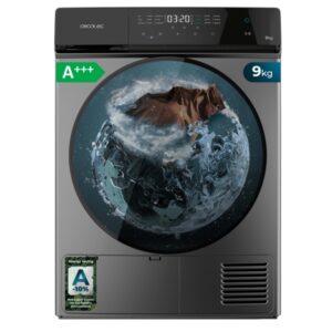 Cecotec Bolero DressCode Dry 9400 Inverter Steel Secadora con Bomba de Calor de 9kg - 15 Programas - Tambor de Acero Inoxidable - Motor Inverter - Programable - Bloqueo de Seguridad - Color Negro y Gris