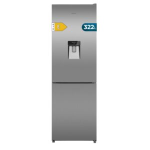 Cecotec Bolero CoolMarket Combi 322i WD Inox E Frigorifico Combi - Deposito de 322L - Luz LED - Total Nofrost - Acero Inoxidable - Frio Envolvente - Dispensador de Agua - 59.5x185.5cm - Color Acero