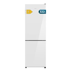 Cecotec Bolero CoolMarket Combi 322i White Glass E Frigorifico Combi - 322L - Luz LED - Total Nofrost - Puerta de Cristal - Frio Envolvente - Cajon Humedad Regulable - 59.5x185.5cm - Color Blanco