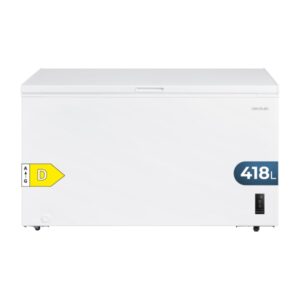 Cecotec Bolero CoolMarket Chest 418P White D Congelador Horizontal Convertible - Capacidad 418L - Temperatura Regulable - Ruedas Integradas - Alarma de Puerta Abierta - Cesta con Asas - Color Blanco
