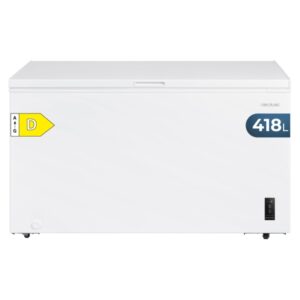 Cecotec Bolero CoolMarket Chest 418P White E Congelador Horizontal Convertible - Capacidad 418L - Temperatura Regulable - Doble Cesta - Alarma de Puerta Abierta - Ruedas Integradas - Color Blanco
