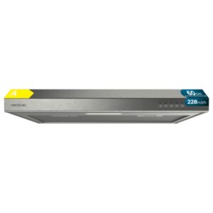 Cecotec Bolero Flux CM 602100 Inox A Campana Extractora de 60cm - Succion 228 m3/h - Luz LED - Incluye Accesorios - Acero Inoxidable - Filtros Aptos para Lavavajillas - Kit de Montaje - Color Acero