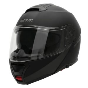 Cecotec FlexShield Casco de Motocicleta - Talla S - Altura Ajustable - Homologacion Ece 22.06 P/J - Resina Termoplastica - Acolchados Desmontables - Visor Solar - Cierre Micrometrico - Color Negro