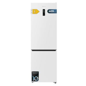 Cecotec Bolero CoolMarket Combi 409 White E Frigorifico Combi - Capacidad 409L - Compresor Inverter - Congelacion Ultrarapida - Silencioso - Frio Envolvente - Clase E - 185x59.5cm - Color Blanco