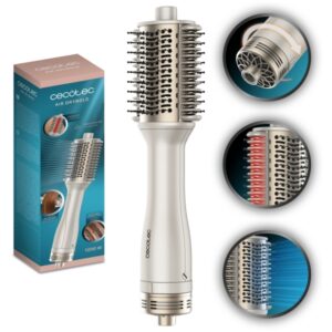 Cecotec Air DryBold Cepillo de Aire - 1200W - Placas Calefactoras - Temperatura Regulable - Revestimiento Ceramico - Generador de Iones - Multifuncion - Punta Fria - Color Blanco