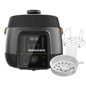Cecotec GM Pot Chef 5000 Olla a Presion Electrica de 5L - Programable - Cubeta Antiadherente - Temperatura Regulable - Modos Preconfigurados - Incluye Recetario - Color Negro y Gris