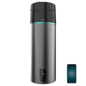 Cecotec AeroThermal 120 Water Connected Termo con Aerotermia de 120L - Pantalla Tactil - Temperatura Regulable - Control por App - Color Negro y Gris