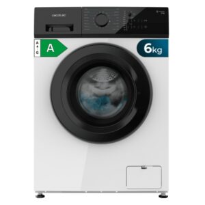 Cecotec Bolero DressCode 620 Inverter Lavadora de Carga Frontal - Capacidad 6kg - Velocidad 1000rpm - Temperatura Regulable - Motor Inverter - Inicio Programable - 16 Programas - Color Blanco y Negro