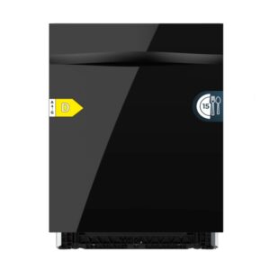 Cecotec Bolero Aguazero 6320 Full-BI Matt Black Glass Lavavajillas Integrable de 60cm - 15 Servicios - Modo Turbo - 8 Programas - Inicio Programable - Color Negro