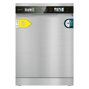 Cecotec Bolero Aguazero 6320 Inox Lavavajillas de 60cm - 15 Servicios - Modo Turbo - Pantalla XXL - 8 Programas - Bandeja para Cubiertos - Inicio Programable - Color Acero