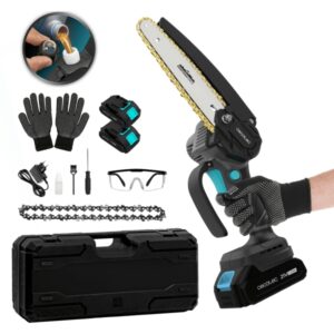 Cecotec MontanaForce 6000 Hand Sierra de Podar Inalambrica - 700W - 2 Baterias 21V 2Ah - Incluye Accesorios - Motor sin Escobillas - Engrasador de Cadena - Maletin - Color Gris Oscuro