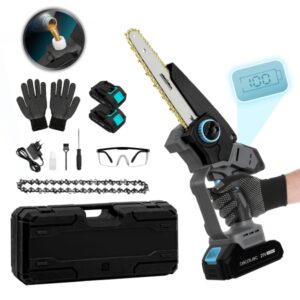 Cecotec MontanaForce 8000 Hand Sierra de Podar Inalambrica - 1100W - 2 Baterias 21V 2Ah - Pantalla 8" - Incluye Accesorios - Engrasador de Cadena - Maletin - Color Gris Oscuro