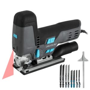 Cecotec Sierra de Calar MultiCut 8500 Vision Sierra de Calar - 800W - Accesorios Incluidos - Cable 2m - Luz LED - Guia Laser - Mandril sin Llave - Tubo de Recogida de Polvo - Color Gris Oscuro