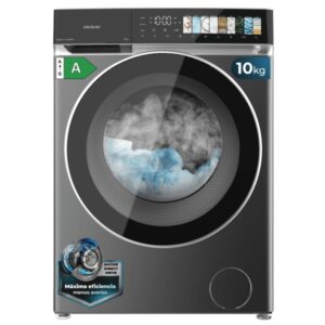 Cecotec Bolero DressCode 10970 Direct Drive Steel Lavadora de Carga Frontal - Capacidad 10kg - Velocidad 1400rpm - Puerta XXL - 11 Programas - Color Gris Oscuro