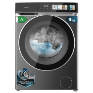 Cecotec Bolero DressCode 9970 Direct Drive Steel Lavadora de Carga Frontal - Capacidad 9kg - Velocidad 1400rpm - Puerta XXL - 11 Programas - Color Gris Oscuro