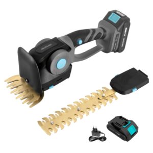 Cecotec TitaniumSword 2120 Hand XL Cortasetos Inalambrico 2 en 1 - Espada de 22cm - Mando Rotatorio - Bateria 21V 2.000mAh - Motor sin Escobillas - Cuchilla Frontal de 13cm - Color Gris Oscuro