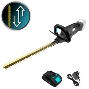 Cecotec TitaniumSword 4500 Freemove Cortasetos Inalambrico - Espada de 45cm - Bateria 21V 2.000mAh - Motor sin Escobillas - Cubierta Protectora - Cuchillas con Recubrimiento de Titanio - Color Gris Oscuro