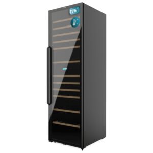 Cecotec Bolero GrandSommelier Duo 176000 Black Vinoteca para 176 Botellas - Luz LED - Temperatura Regulable - Doble Zona - Pantalla LED - Compresor Integrado - 195.5x59.5x70.5cm - Color Negro