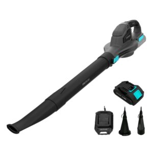 Cecotec AirForce 2500 Agile Soplador de Hojas Inalambrico - Bateria 21V 2Ah - Varias Velocidades - Incluye Accesorios - Velocidad hasta 241km/h - Color Gris Oscuro