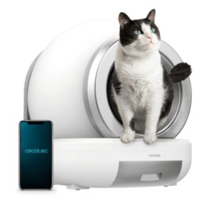 Cecotec Pumba 7000 CleanKitty Compact Connected Arenero Automatico - Capacidad 65L - Autolimpieza - Incluye Accesorios - WiFi - Silencioso - Desodorizacion - Infrarrojos - Control por App - Color Blanco