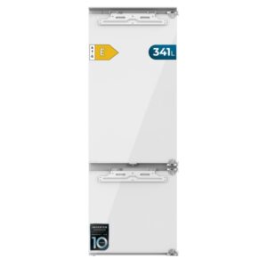 Cecotec Bolero CoolMarket Combi BI-D FLW 341 E Frigorifico Combi Integrable - Capacidad 341L - Incluye Accesorios - Compresor Inverter - Total Nofrost - Modo Vacaciones - 193.7x69cm - Color Blanco