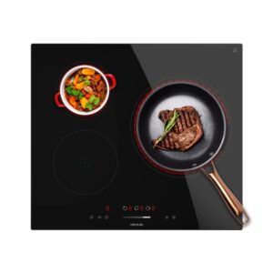 Cecotec Bolero SquadV 3100 Cocina Vitroceramica Encastrable - 5700W - 3 Zonas - Temporizador - Seguro Infantil - Control Tactil - 9 Niveles de Potencia - Indicador de Calor Residual - Color Negro
