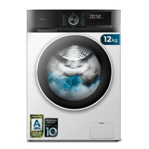 Cecotec Bolero DressCode 12500 Inverter Lavadora de Carga Frontal - Capacidad 12kg - Velocidad 1400rpm - Motor Inverter - Inicio Programable - 16 Programas - Color Blanco y Negro