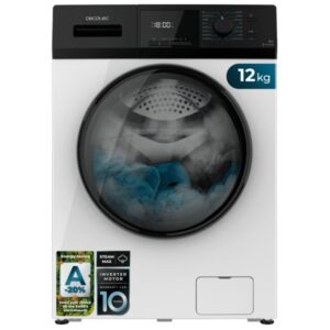 Cecotec Bolero Dresscode 12410 Inverter Lavadora de Carga Frontal - Capacidad 12kg - Velocidad 1400rpm - Temperatura Regulable - Seguro Infantil - Motor Inverter - 16 Programas - Color Blanco y Negro