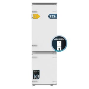 Cecotec Bolero CoolMarket Combi BI-S MC 232 E Frigorifico Combi - Capacidad 232L - Incluye Accesorios - Modo Vacaciones - Total Nofrost - Congelacion Ultrarapida - Clase E - 177x54cm - Color Blanco