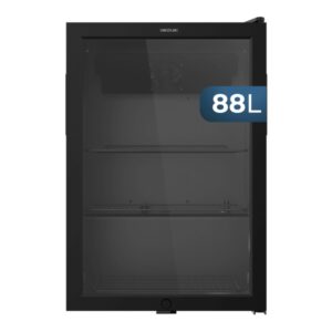 Cecotec Bolero CoolMarket BC 72 Black Nevera Minibar - Capacidad 72L - 88 Latas - Luz LED - Temperatura Regulable de 0 a 10ºC - Puerta de Cristal - Color Negro