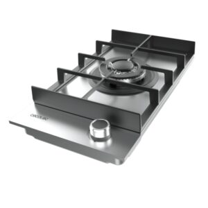 Cecotec Bolero Squad G 1400F Inox Cocina de Gas Encastrable - 1 Quemador - Acero Inoxidable - 3.4kW - Parrillas de Hierro Fundido - Wok de Triple Corona - Color Acero