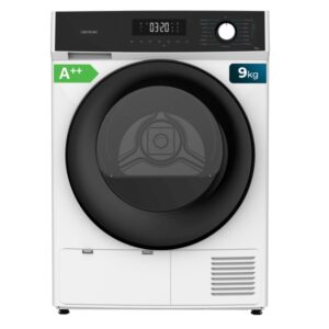 Cecotec Bolero Dresscode Dry 9300 Secadora con Bomba de Calor de 9kg - 15 Programas - Inicio Programable - Bloqueo de Seguridad - Color Blanco y Negro
