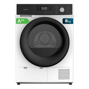 Cecotec Bolero Dresscode Dry 8300 Secadora con Bomba de Calor de 8kg - 15 Programas - Inicio Programable - Bloqueo de Seguridad - Color Blanco y Negro