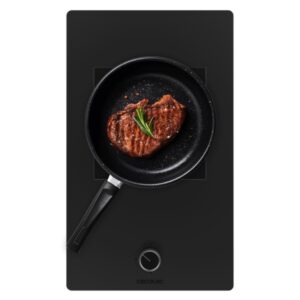 Cecotec Bolero Squad G 1800S Eternal Nano Glass Cocina de Gas Encastrable - 1 Quemador - Incluye Accesorios - 5.6kW - Parrillas de Hierro Fundido - Inyector Convertor a Glp - Color Negro