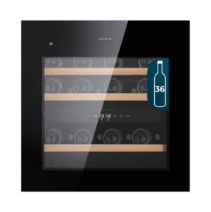 Cecotec GrandSommelier Duo 36000 Touch Black Compressor Vinoteca para 36 Botellas - Doble Zona - Luz LED - Temperatura Regulable - Compresor Integrado - Ventilador Interior - 60x60cm - Color Negro