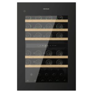 Cecotec Bolero GrandSommelier Duo 57000 Touch Black Compressor Vinoteca 57 Botellas - Capacidad 143L - Silencioso 38dB - Luz LED - Pantalla LED - Temperatura Regulable - Acero Inoxidable - Color Negro
