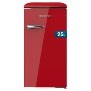 Cecotec Bolero CoolMarket TT Origin 95 Red E Mini Frigorifico - Capacidad 95L - Estilo Retro - Cajon para Hielo - Tirador Cromado - 48.7x59.2x89.3cm - Color Rojo
