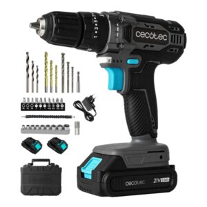 Cecotec PowerForce 2120 Impact Taladro Percutor Inalambrico - 2 Baterias 21V 2Ah - 1.500rpm - Percutor 27.000Ipm - Par de Apriete 45Nm - Luz LED - Portabrocas 10mm sin Llave - Color Gris Oscuro