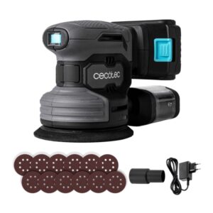 Cecotec PerfectSurface 2120 Rotate Lijadora Rotorbital Inalambrica - Velocidad 13.000rpm - Bateria 2.000mAh - Incluye Accesorios - Conector para Aspiradora - Deposito de Polvo - Color Gris Oscuro