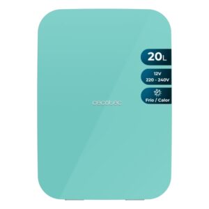Cecotec Bolero MiniCooling 20L Bahamas Mint Mini Frigorifico Portatil - Capacidad 20L - 12V/220V - Temperatura Regulable - Enfria hasta 7ºC - Funcion Calentamiento hasta 65ºC - Color Menta