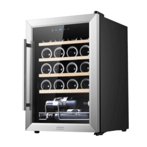 Cecotec Bolero GrandSommelier 2050 Inox Compressor Vinoteca para 20 Botellas - Silencioso 39dB - Temperatura Regulable - Compresor de Enfriamiento - Control Tactil - Color Acero